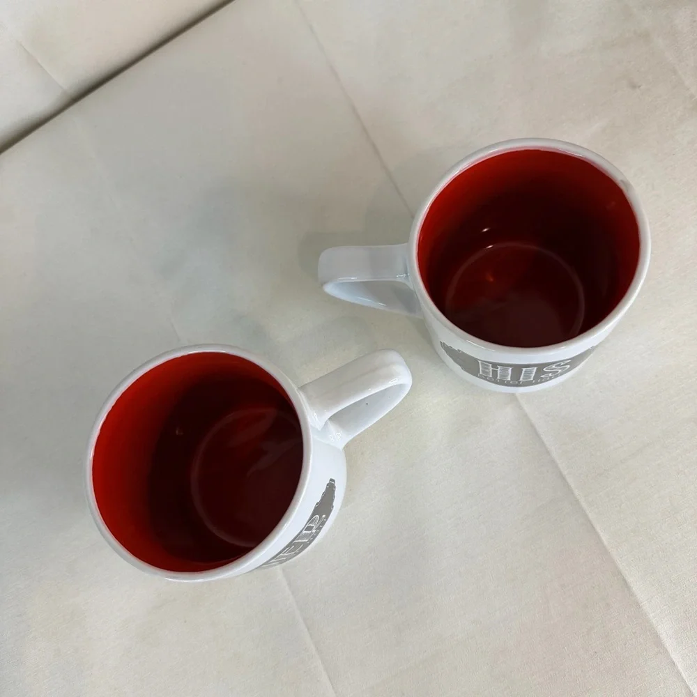 PIER 1 IMPORTS Mug Set of 2 His Hers BETTER HALF Coffee Style Cup Mug